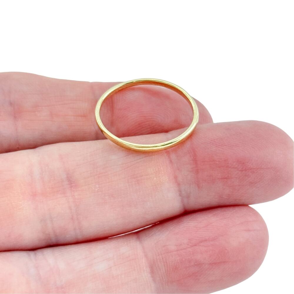 Vintage Gold-Tone Sterling Silver Plain Band Ring Size 10